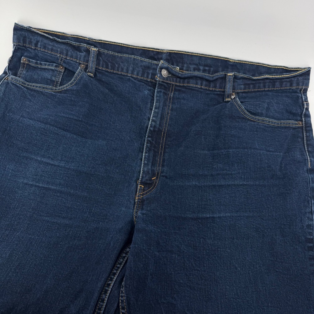 Levi's 550 Relaxed‎ Fit Jeans Mens fits size 48x28 Dark Blue Indigo Denim hemmed